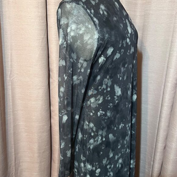 NWT Bar III Alexa Dye Women XL Black Gray Metallic Sheer Maxi Dress Career - Picture 7 of 16